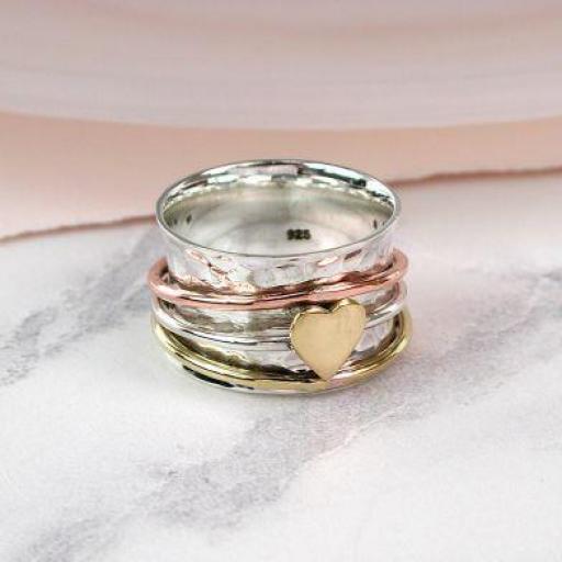 Trio Spinning Ring - Stirling Silver
